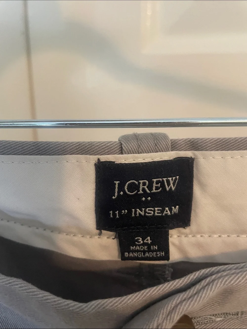 J. Crew Men's Light Gray Flat Front Chino Shorts